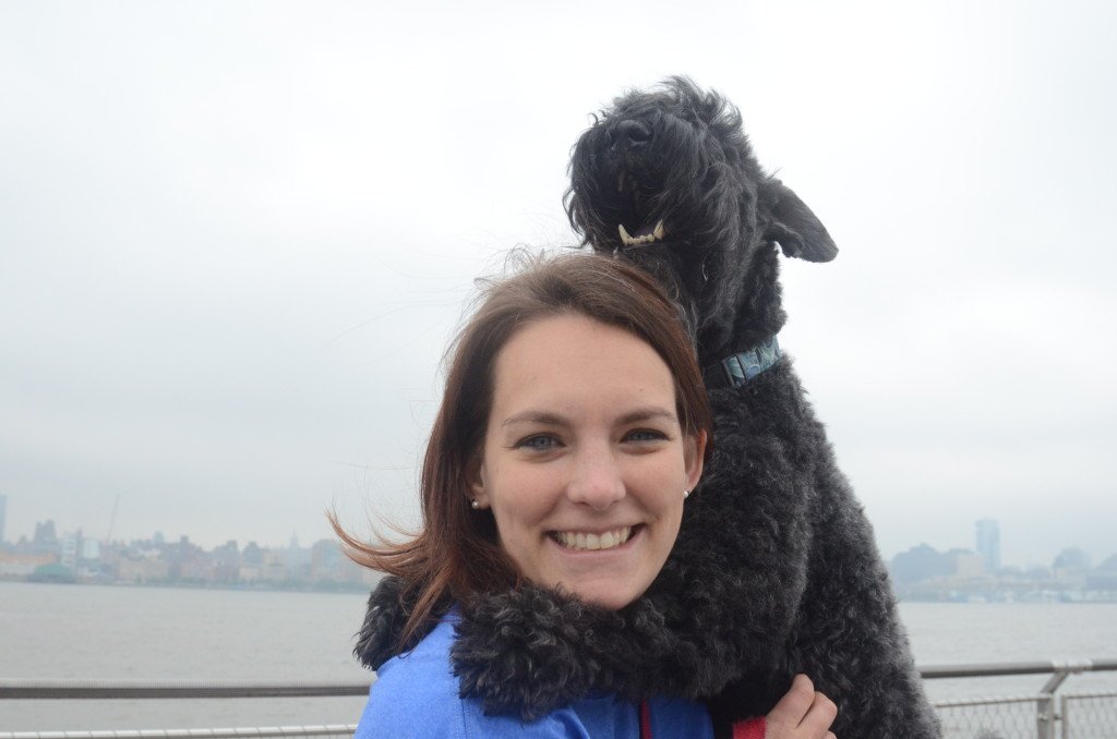 a girl with her dog